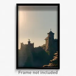 Pixel Art Poster - Graceful Stronghold (8 Bit Psychedelic Video Game Print)