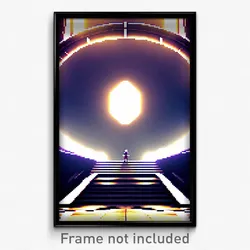 Pixel Art Poster - Gargantuan Portal (8 Bit Psychedelic Trippy Video Game Print)
