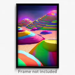 Pixel Art Poster - Multicolored Mound (8 Bit Psychedelic Video Game Print)