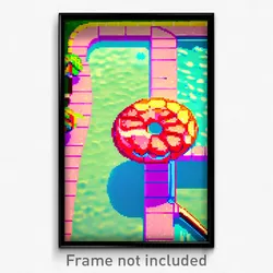 Pixel Art Poster - Fruity Pool (8 Bit Psychedelic Trippy Weird Video Game Print)