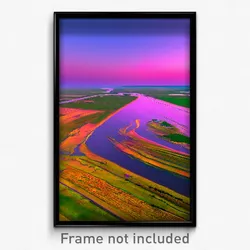 Pixel Art Poster - Vibrant Flood Plain (8 Bit Psychedelic Video Game Print)