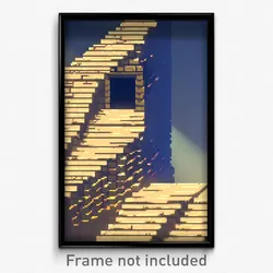 Pixel Art Poster - Coarse Ziggurat (8 Bit Psychedelic Trippy Video Game Print)