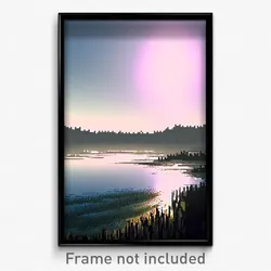 Pixel Art Poster - Webbed Lake (8 Bit Psychedelic Trippy Weird Video Game Print)
