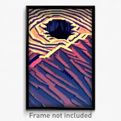 Pixel Art Poster - Zigzag Sinkhole (8 Bit Psychedelic Trippy Video Game Print)