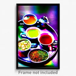 Pixel Art Poster - Multicolored Tea (8 Bit Psychedelic Trippy Video Game Print)