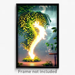 Pixel Art Poster - Leafy Tornado (8 Bit Psychedelic Trippy Video Game Print)