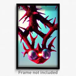 Pixel Art Poster - Thorny Visage (8 Bit Psychedelic Trippy Video Game Print)