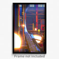 Pixel Art Poster - Detailed Workshop (8 Bit Psychedelic Trippy Video Game Print)