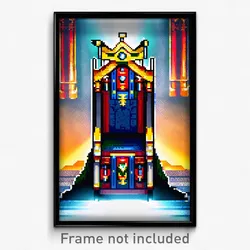 Pixel Art Poster - Different Throne (8 Bit Psychedelic Trippy Video Game Print)