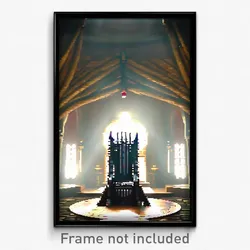 Pixel Art Poster - Circular Throne Room (8 Bit Psychedelic Video Game Print)