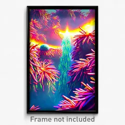Pixel Art Poster - Vibrant Shoals (8 Bit Psychedelic Trippy Video Game Print)