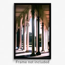 Pixel Art Poster - Peaceful Colonnade (8 Bit Psychedelic Video Game Print)