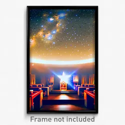 Pixel Art Poster - Starry Antechamber (8 Bit Psychedelic Video Game Print)