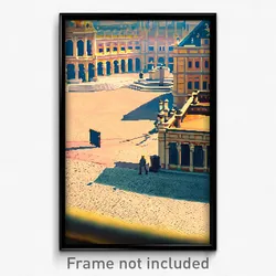 Pixel Art Poster - Detailed Plaza (8 Bit Psychedelic Trippy Video Game Print)