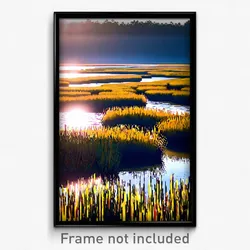 Pixel Art Poster - Elegant Marsh (8 Bit Psychedelic Trippy Video Game Print)