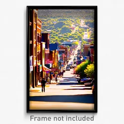 Pixel Art Poster - Slim American Town (8 Bit Psychedelic Video Game Print)