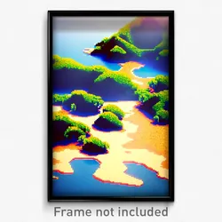 Pixel Art Poster - Nutty Archipelago (8 Bit Psychedelic Trippy Video Game Print)