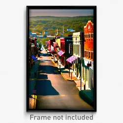 Pixel Art Poster - Coarse American Town (8 Bit Psychedelic Video Game Print)