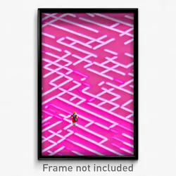 Pixel Art Poster - Pink Matrix (8 Bit Psychedelic Trippy Weird Video Game Print)