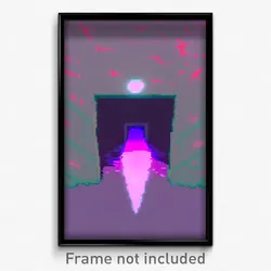 Pixel Art Poster - Glitchy Trapdoor (8 Bit Psychedelic Trippy Video Game Print)