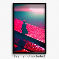 Pixel Art Poster - Red Shore (8 Bit Psychedelic Trippy Weird Video Game Print)