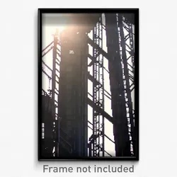 Pixel Art Poster - Steel Heights (8 Bit Psychedelic Trippy Video Game Print)