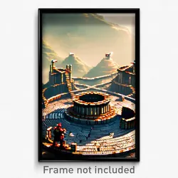 Pixel Art Poster - Complicated Pit (8 Bit Psychedelic Trippy Video Game Print)
