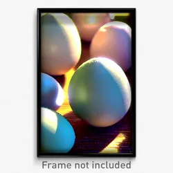 Pixel Art Poster - Animated Eggs (8 Bit Psychedelic Trippy Video Game Print)