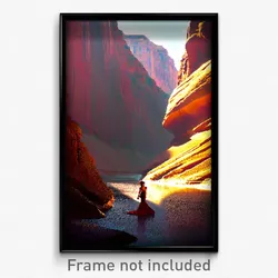 Pixel Art Poster - Elegant Canyon (8 Bit Psychedelic Trippy Video Game Print)