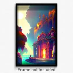 Pixel Art Poster - Artistic Barony (8 Bit Psychedelic Trippy Video Game Print)