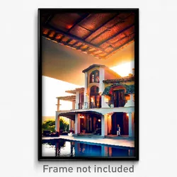 Pixel Art Poster - Gigantic Villa (8 Bit Psychedelic Trippy Video Game Print)