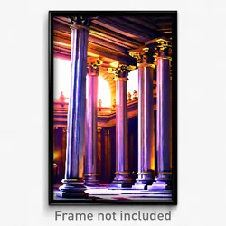 Pixel Art Poster - Creative Roman Architecture (8 Bit Video Game Print)
