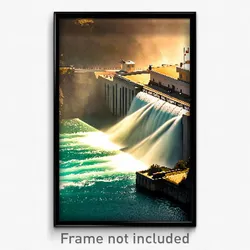 Pixel Art Poster - Outlandish Dam (8 Bit Psychedelic Trippy Video Game Print)