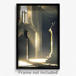 Pixel Art Poster - Haunted Sepulchre (8 Bit Psychedelic Trippy Video Game Print)