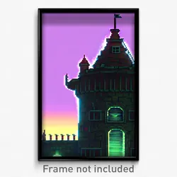 Pixel Art Poster - Wiry Turret (8 Bit Psychedelic Trippy Weird Video Game Print)
