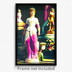 Pixel Art Poster - Pretty Statue (8 Bit Psychedelic Trippy Video Game Print)