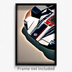 Pixel Art Poster - Magnificent Racecar (8 Bit Psychedelic Video Game Print)