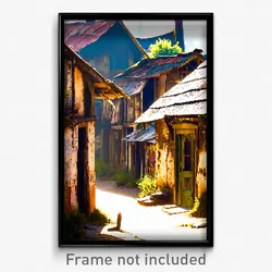 Pixel Art Poster - Worn Settlement (8 Bit Psychedelic Trippy Video Game Print)