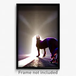 Pixel Art Poster - Monstrous Dog (8 Bit Psychedelic Trippy Video Game Print)