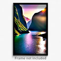 Pixel Art Poster - Unusual Fjord (8 Bit Psychedelic Trippy Video Game Print)