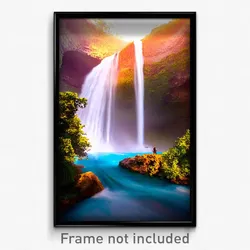 Pixel Art Poster - Flawless Waterfall (8 Bit Psychedelic Video Game Print)