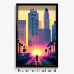 Pixel Art Poster - Agile Los Angeles (8 Bit Psychedelic Trippy Video Game Print)