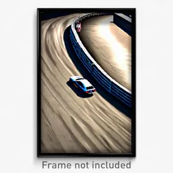 Pixel Art Poster - Silver Racetrack (8 Bit Psychedelic Trippy Video Game Print)
