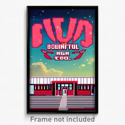 Pixel Art Poster - Bountiful High School (8 Bit Psychedelic Video Game Print)