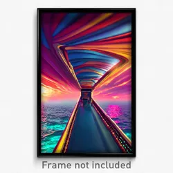 Pixel Art Poster - Warped Cruise (8 Bit Psychedelic Trippy Video Game Print)