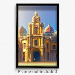 Pixel Art Poster - Animated Historical Architecture (8 Bit Video Game Print)