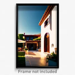 Pixel Art Poster - Peaceful Villa (8 Bit Psychedelic Trippy Video Game Print)