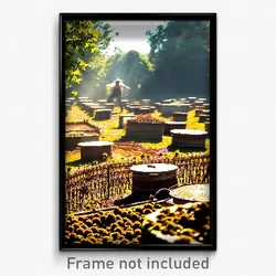 Pixel Art Poster - Rundown Apiary (8 Bit Psychedelic Trippy Video Game Print)
