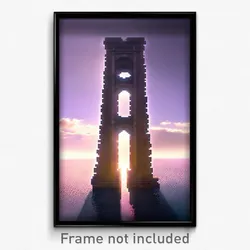 Pixel Art Poster - Blissful Aquaduct (8 Bit Psychedelic Trippy Video Game Print)
