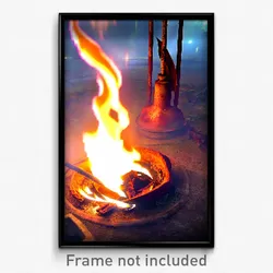 Pixel Art Poster - Rusty Flame (8 Bit Psychedelic Trippy Weird Video Game Print)